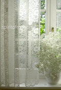 VIVIAN Premium French Lace Curtain Panel | Pearl White | Scalloped Bottom | Custom Size
