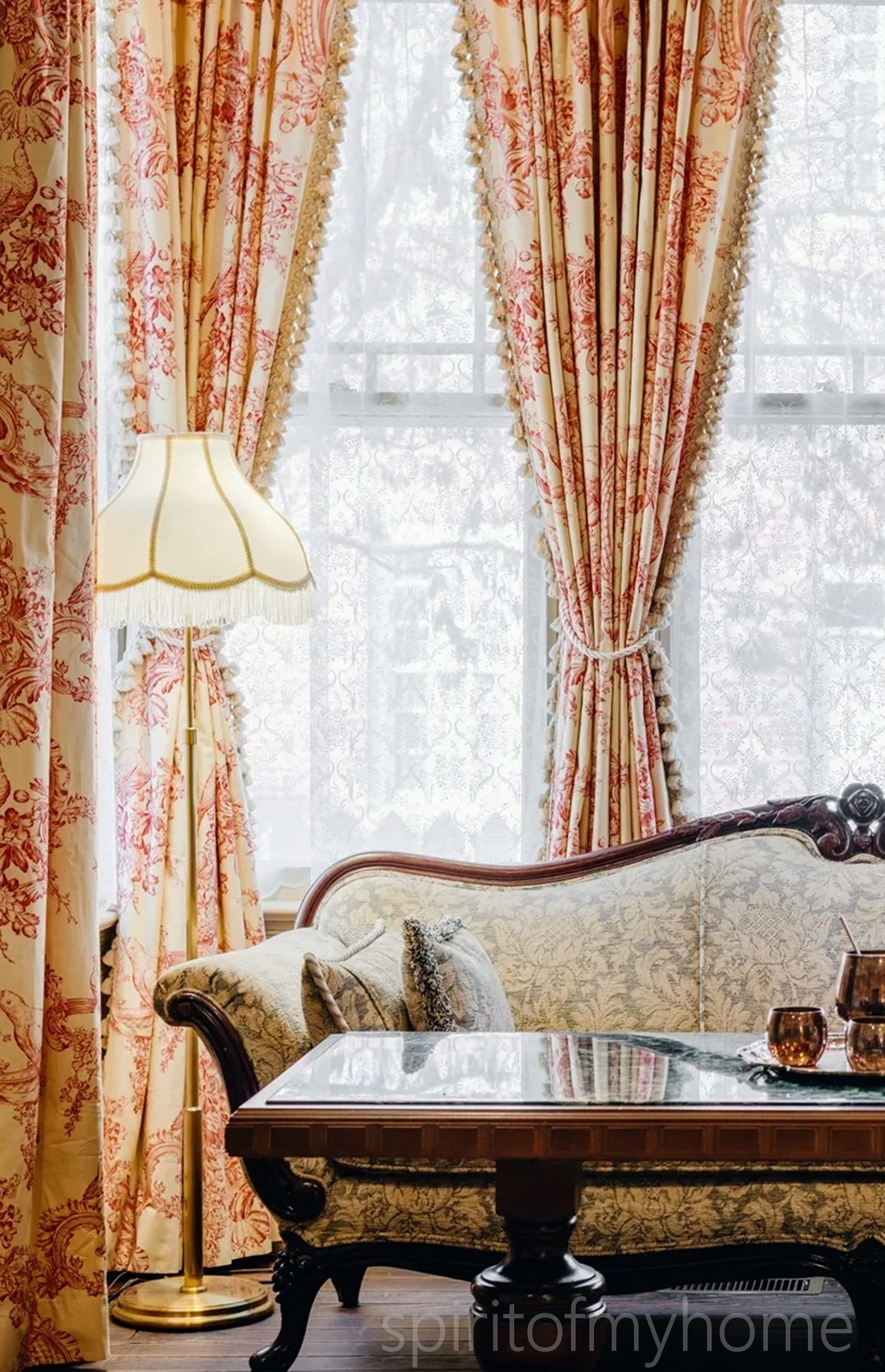 JOSEPHINE' One panel Fine French Embroidered Natural White Ivory/Beige Color Full Lenght  Lace  Curtain Sale By the Panel or Custom