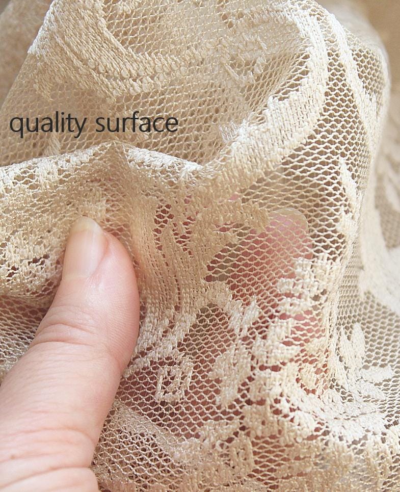 JOSEPHINE' One panel Fine French Embroidered Natural White Ivory/Beige Color Full Lenght  Lace  Curtain Sale By the Panel or Custom