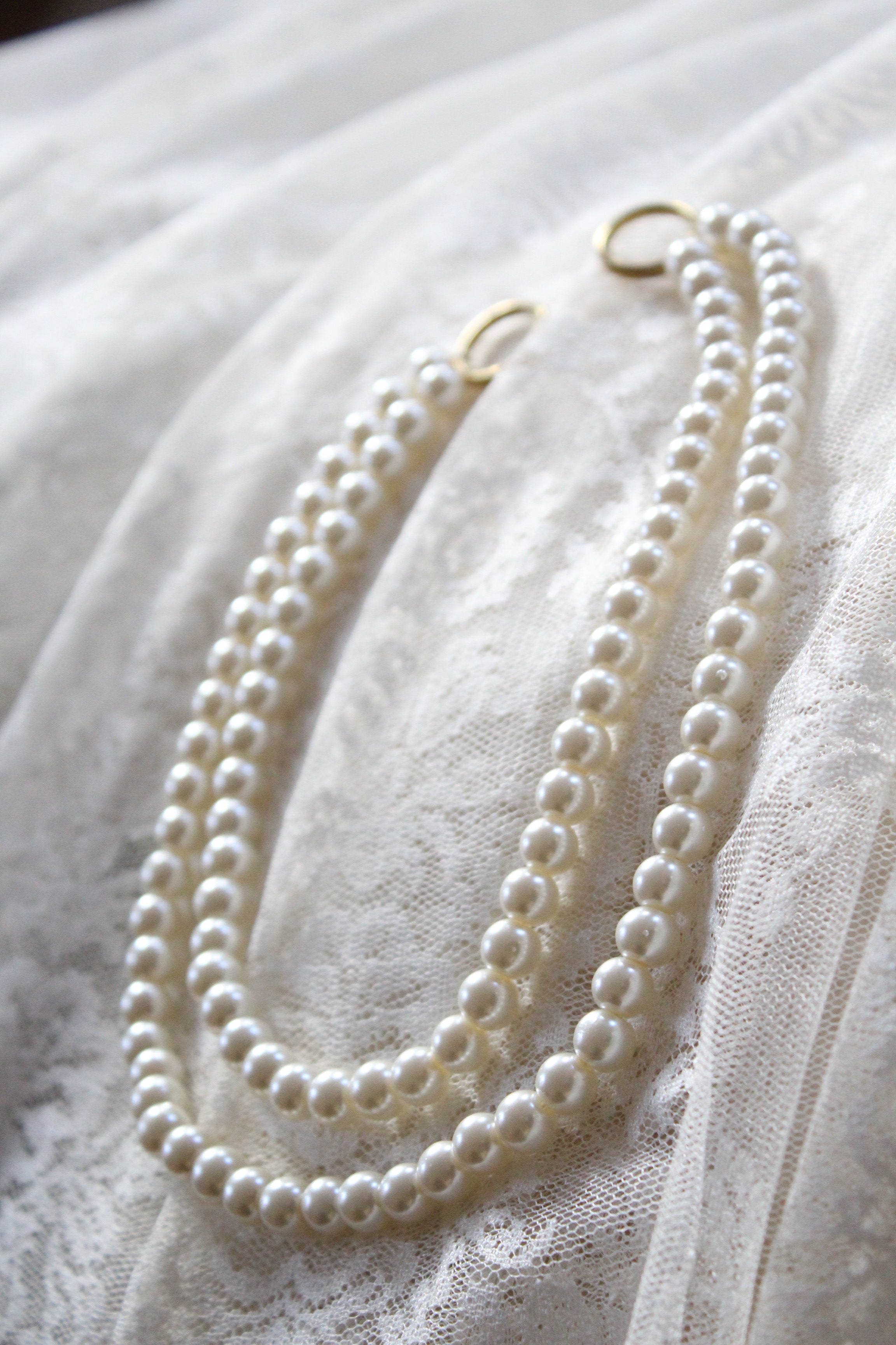 TAMMY Premium Czech Pearl Curtain Tieback | Handmade | White, Ivory