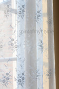 MONICA  Handmade Ivory Lace Curtain Panel | Scalloped Edge | Custom Size