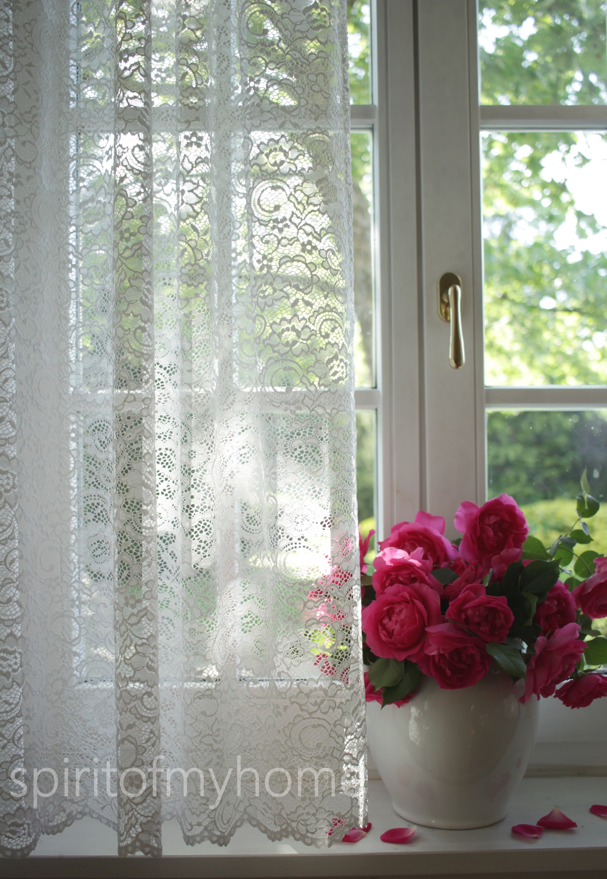 VIVIAN'' Premium Quality Real French Lace Pearl White color Full Lenght  Lace  Curtain Sale By the Panel or Custom