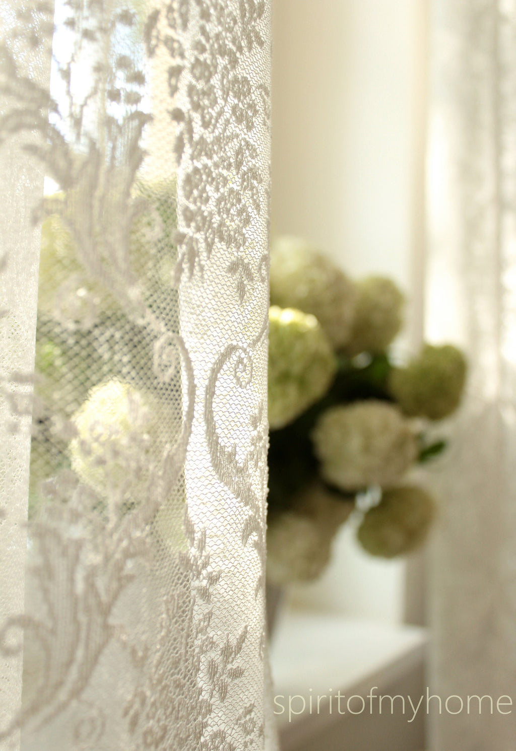 JOSEPHINE' One panel Fine French Embroidered Natural White Ivory/Beige Color Full Lenght  Lace  Curtain Sale By the Panel or Custom (Másolat)